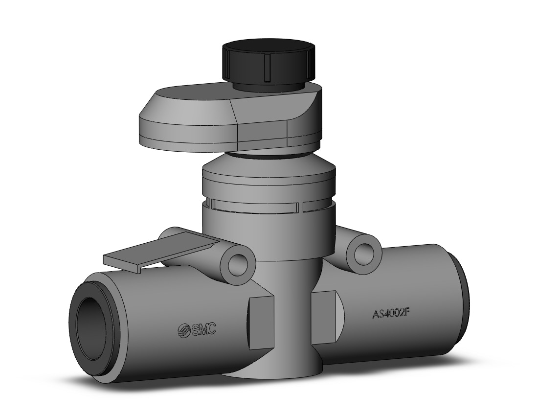 SMC AS4002FS-12 flow control, inline w/scale, FLOW CONTROL W/FITTING