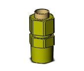 SMC KFH08B-02S fitting, male connector brass, KF INSERT FITTINGS