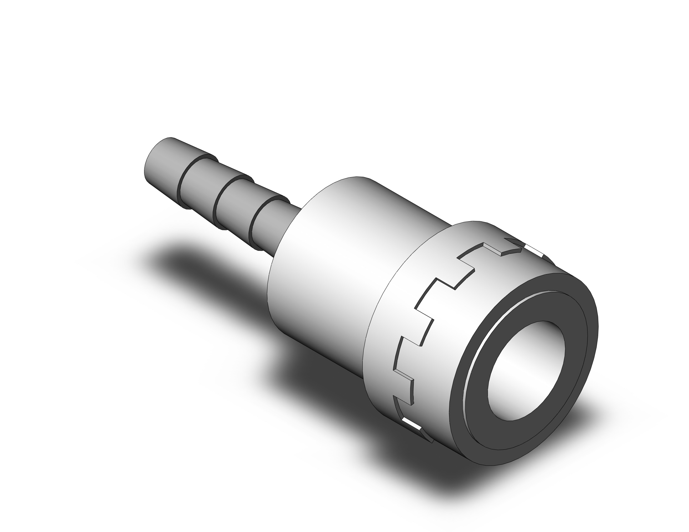 SMC KK130S-07B s coupler, w/barb fitting, KK13 S COUPLERS (sold in packages of 5; price is per piece)