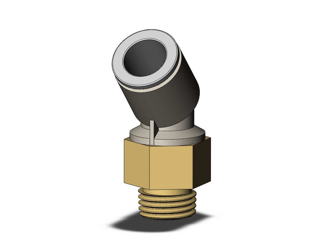 SMC KQ2K10-02AP fitting, 45 deg male elbow, ONE-TOUCH FITTING (sold in packages of 10; price is per piece)