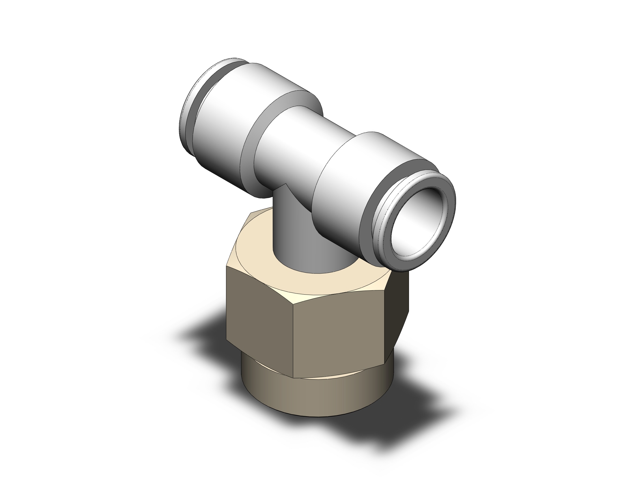 SMC KQ2T10-U04A fitting, branch tee, KQ2(UNI) ONE TOUCH UNIFIT (sold in packages of 10; price is per piece)