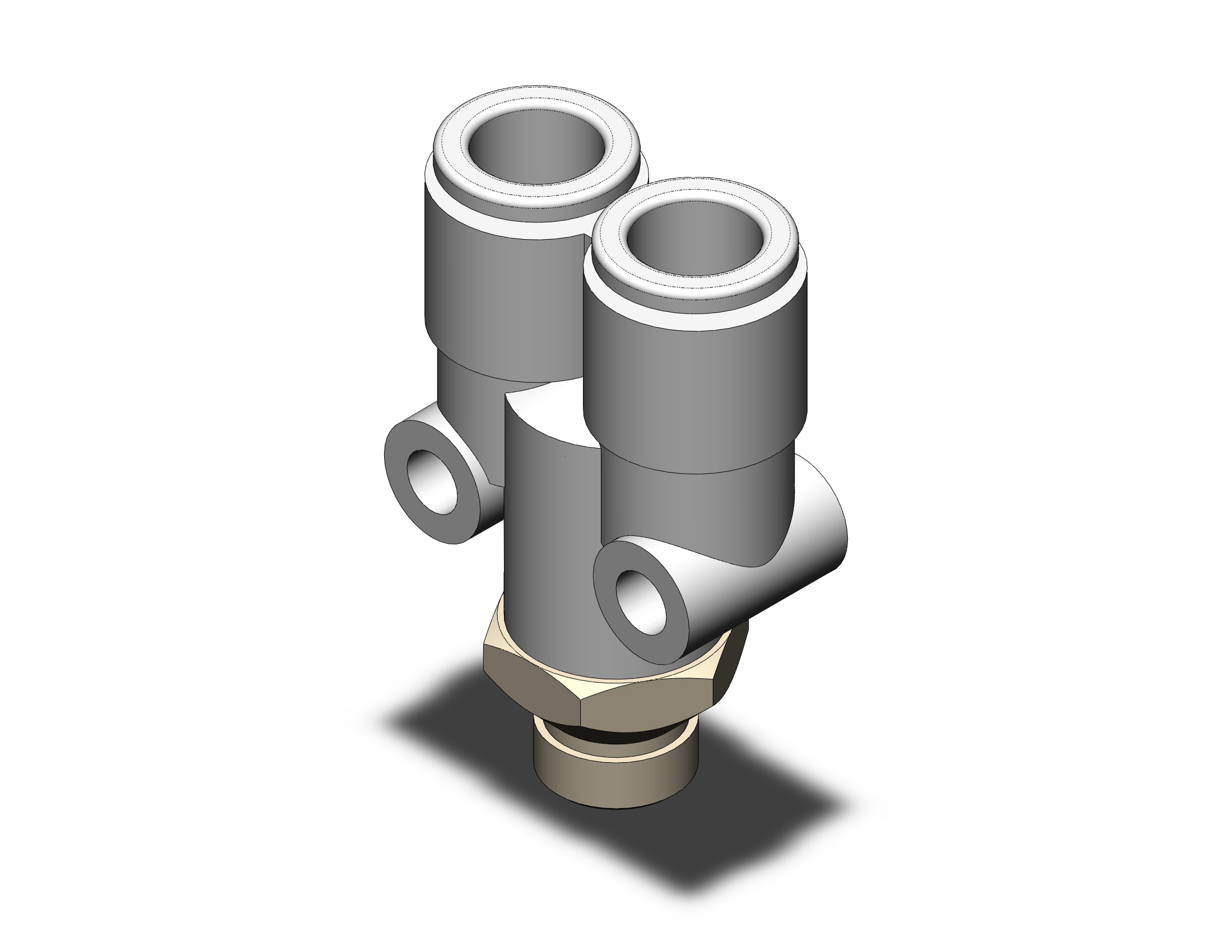 SMC KQ2U08-U01A fitting, branch y, KQ2(UNI) ONE TOUCH UNIFIT (sold in packages of 10; price is per piece)