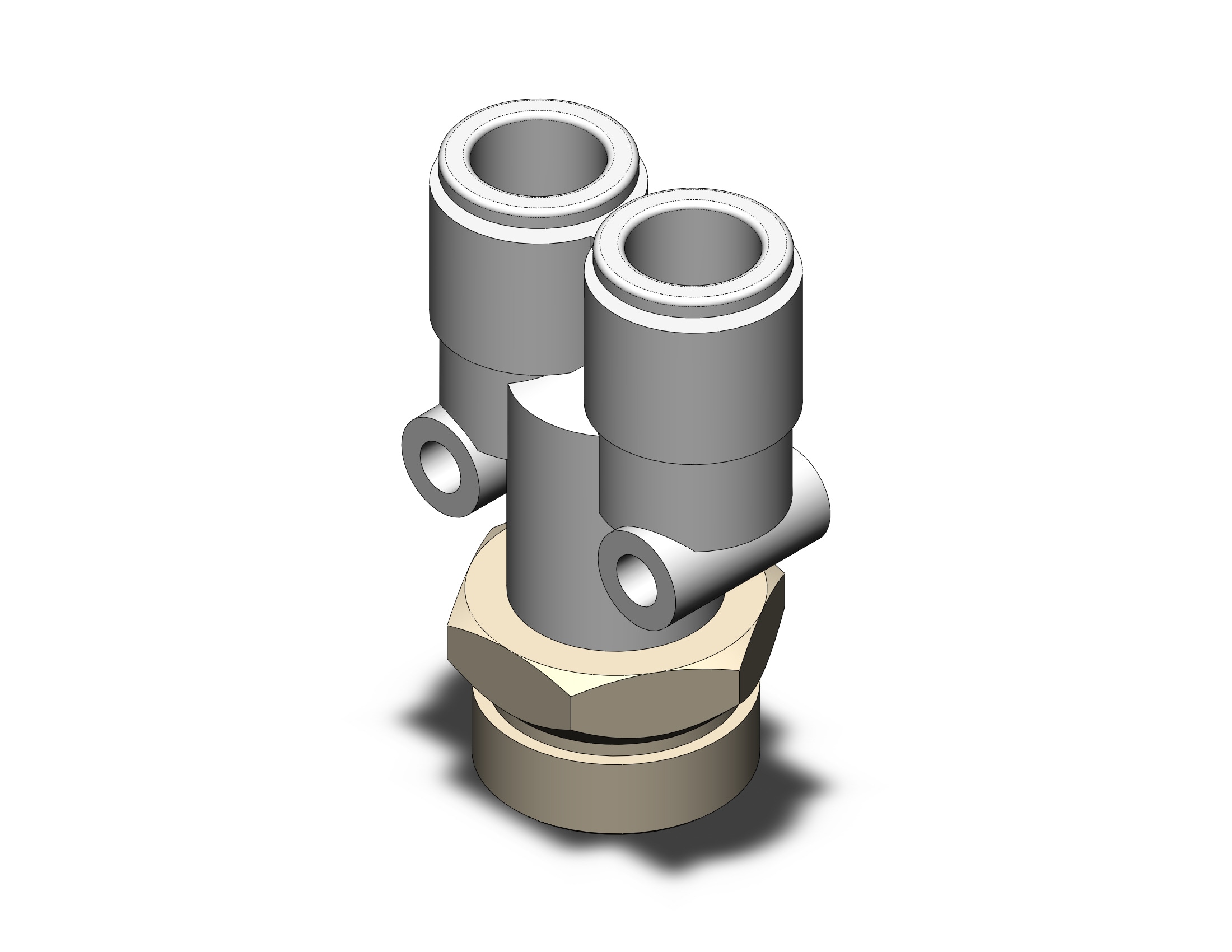 SMC KQ2U10-U04A fitting, branch y, KQ2(UNI) ONE TOUCH UNIFIT (sold in packages of 10; price is per piece)