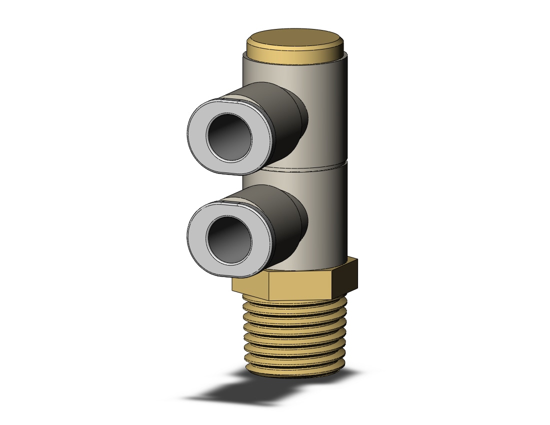 SMC KQ2VD06-02AS1 fitting, dbl uni male elbow, KQ2 FITTING (sold in packages of 10; price is per piece)