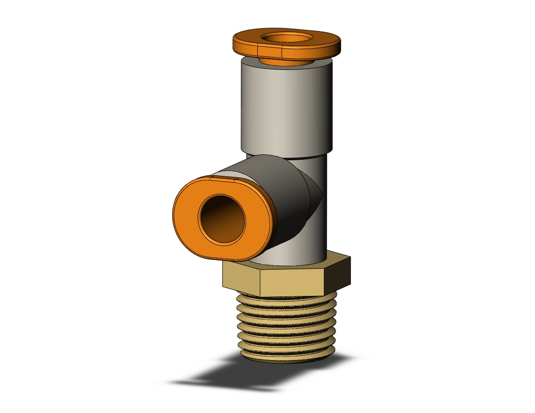 SMC KQ2Y05-34AS1 fitting, male run tee, KQ2 FITTING (sold in packages of 10; price is per piece)