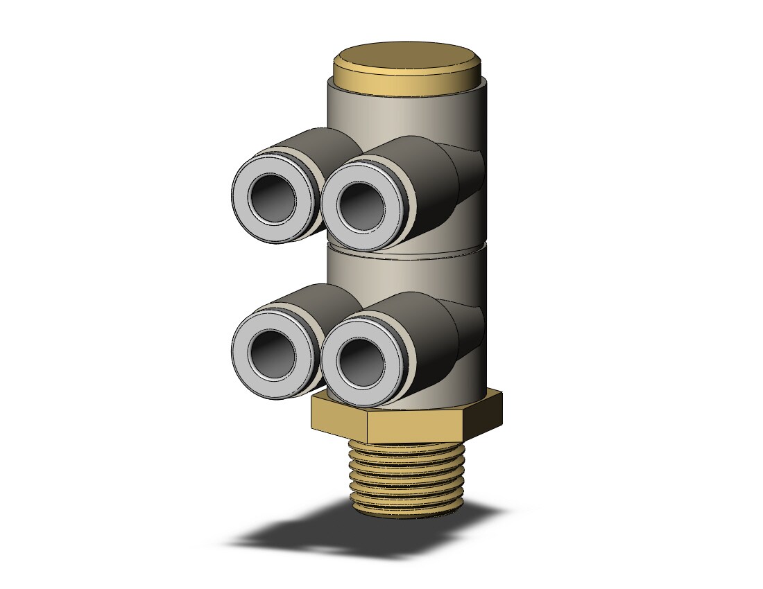 SMC KQ2ZD04-01AS fitting, dble br uni male elbo, KQ2 FITTING