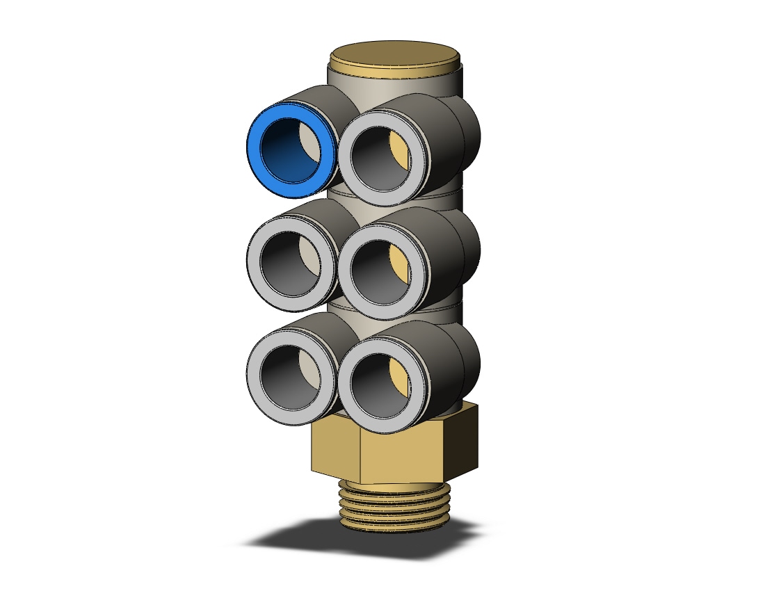 SMC KQ2ZT12-04AP fitting, tple br uni male elbow, ONE-TOUCH FITTING (sold in packages of 5; price is per piece)