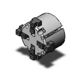 SMC MHS4-50D-M9NL cylinder, MHS3 GRIPPER, 3-FINGER