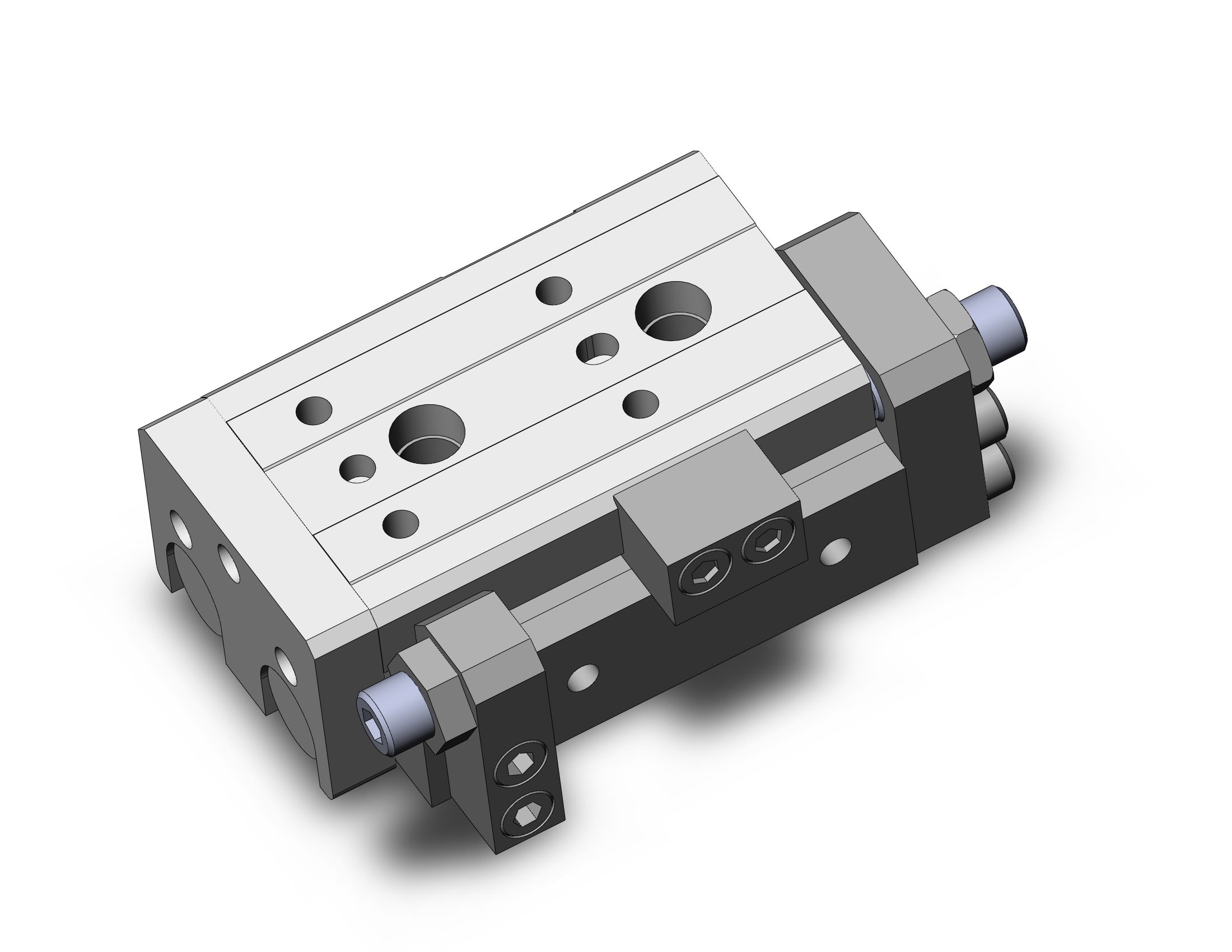 SMC MXQR16L-20A-A93L cyl, air slide table, reversible, asw, GUIDED CYLINDER