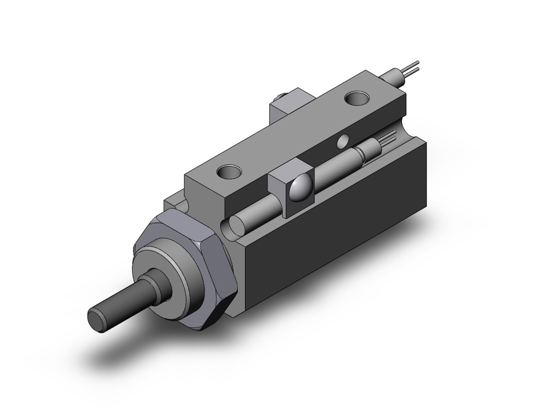 SMC NCDJPB15-075D-90AL cyl, pin, dbl act, auto-sw, NCJP ROUND BODY CYLINDER