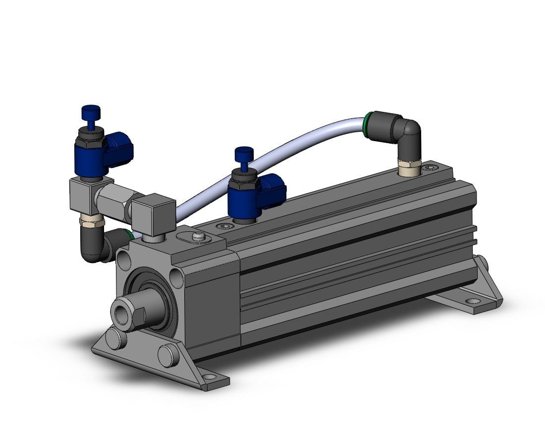 SMC RLQL32TN-100-FL compact cylinder, air cushion w/ locl, COMPACT CYLINDER W/LOCK