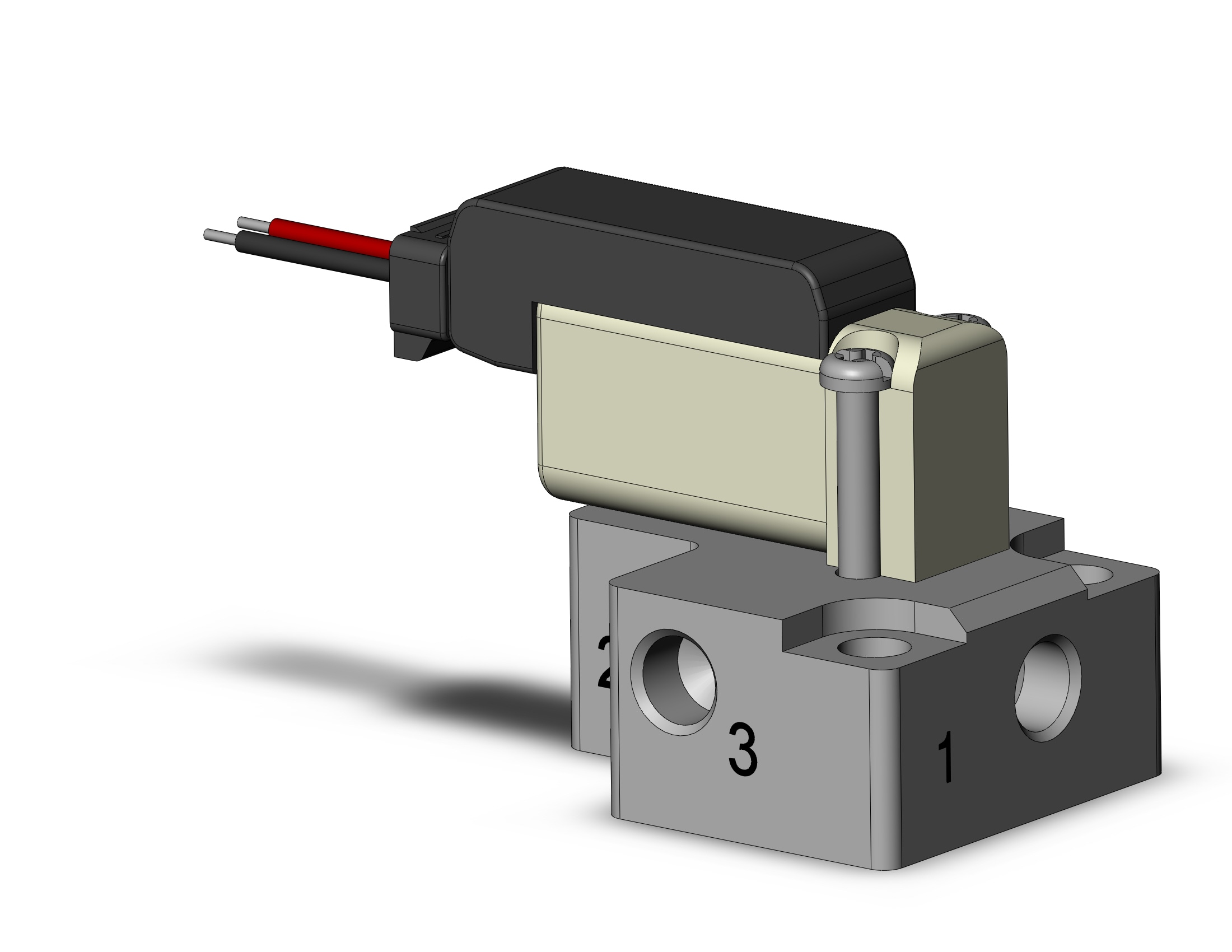 SMC S070B-6BC-M5 valve, base mount w/sub-plate, S070 SOLENOID VALVE,3-PORT