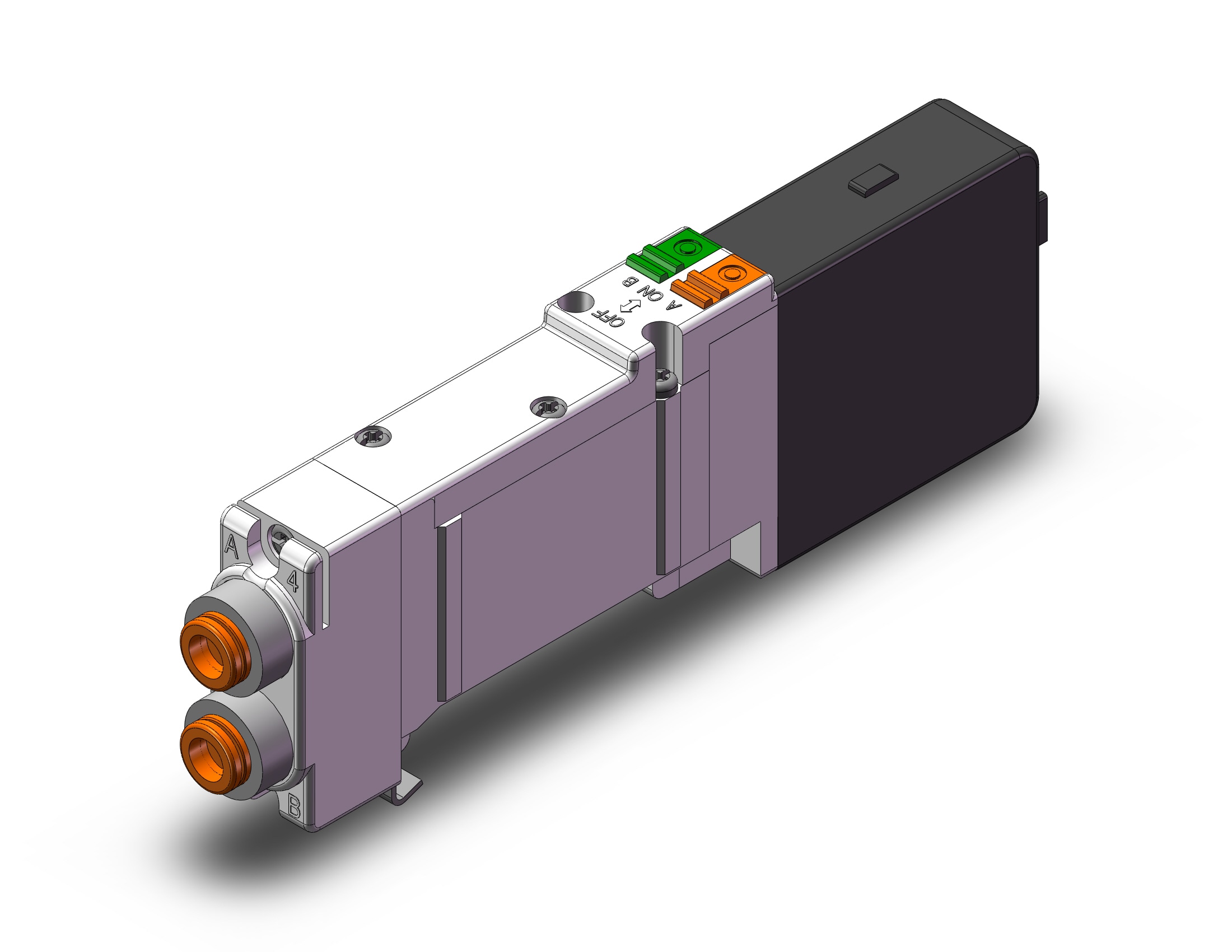 SMC SQ2A41-5LOD1-N7 valve, dbl, n/plug-in, 3 port, SQ2000 VALVE, SOL 4-WAY