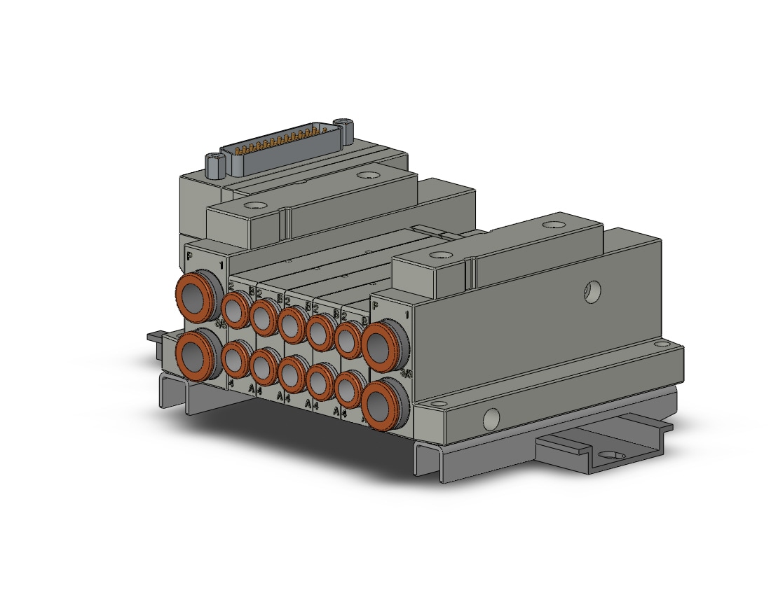 SMC SS5V1-10FD1-05B-C6-D mfld, plug-in, d-sub connector, SS5V1 MANIFOLD SV1000