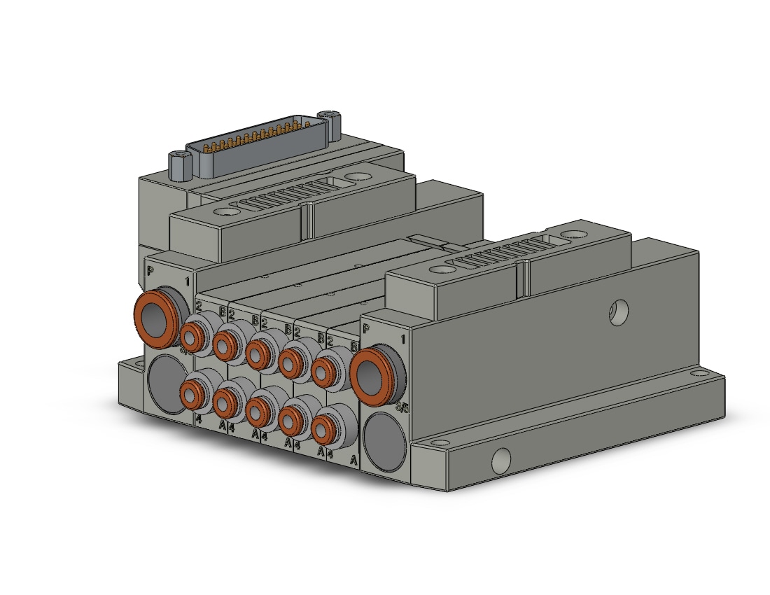 SMC SS5V1-10FD1-05BS-N1 mfld, plug-in, d-sub connector, SS5V1 MANIFOLD SV1000