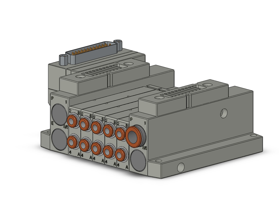 SMC SS5V1-10FD1-05US-C4 mfld, plug-in, d-sub connector, SS5V1 MANIFOLD SV1000