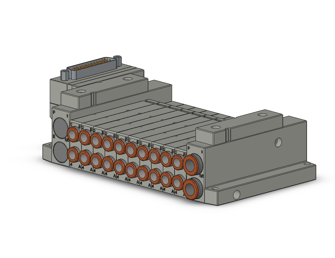 SMC SS5V1-10FD1-10U-C6 mfld, plug-in, d-sub connector, SS5V1 MANIFOLD SV1000