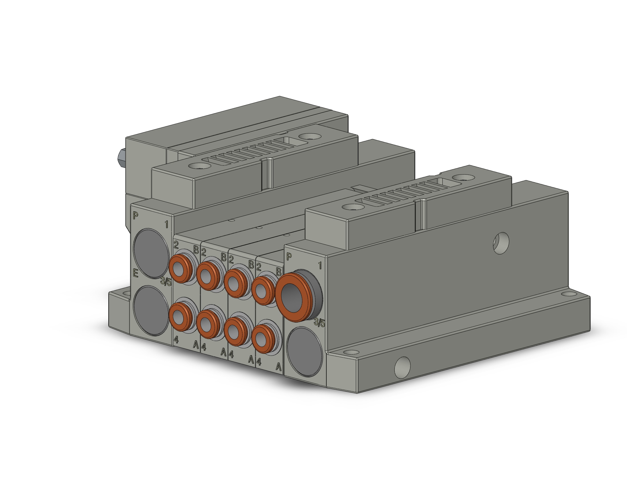 SMC SS5V1-10FD2-04US-C4 ss5v 04 station manifold, tie-rod base, 4/5 PORT SOLENOID VALVE