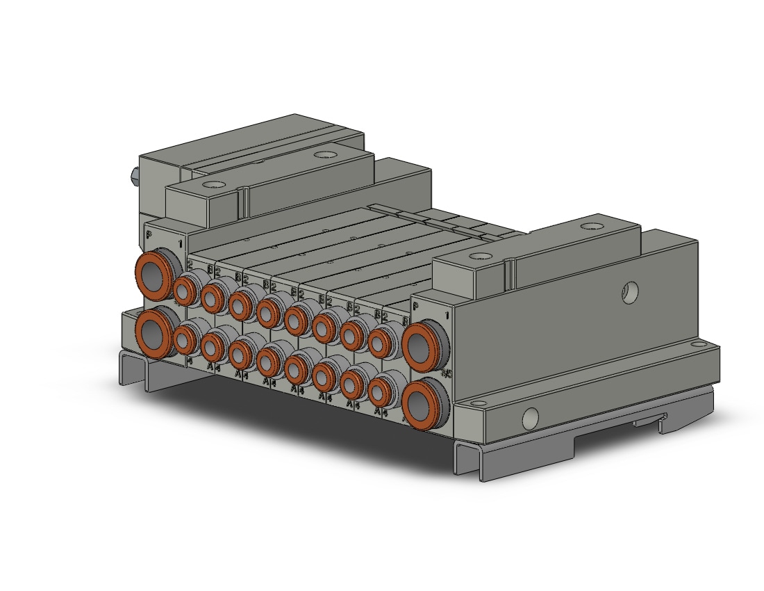 SMC SS5V1-10FD2-08B-N3-D0 ss5v 08 station manifold, tie-rod base, 4/5 PORT SOLENOID VALVE