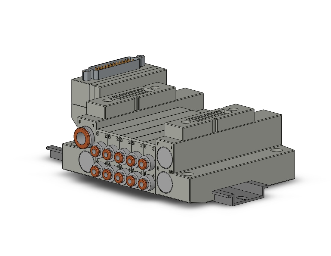 SMC SS5V1-16FD1-05DS-N1 ss5v 05 station manifold, cassette base, 4/5 PORT SOLENOID VALVE