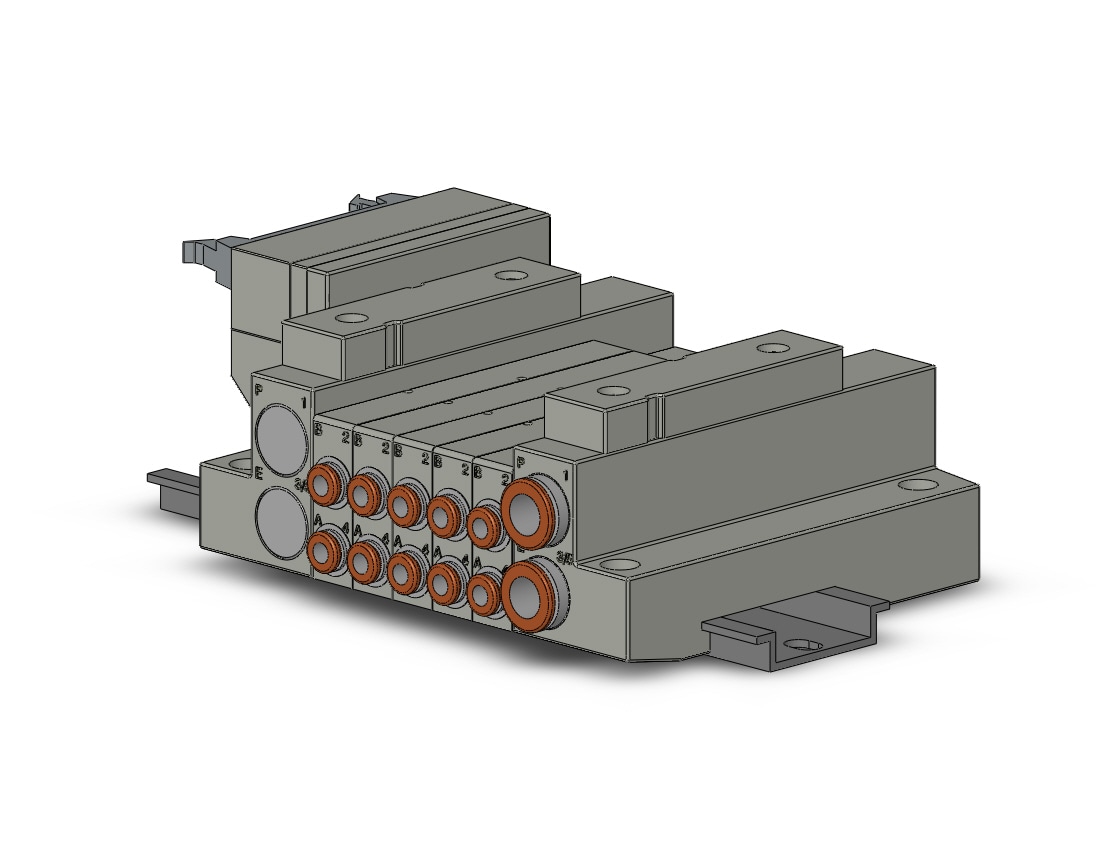 SMC SS5V1-16PD2-05U-C4 mfld, plug-in, flat cable conn, SS5V1 MANIFOLD SV1000