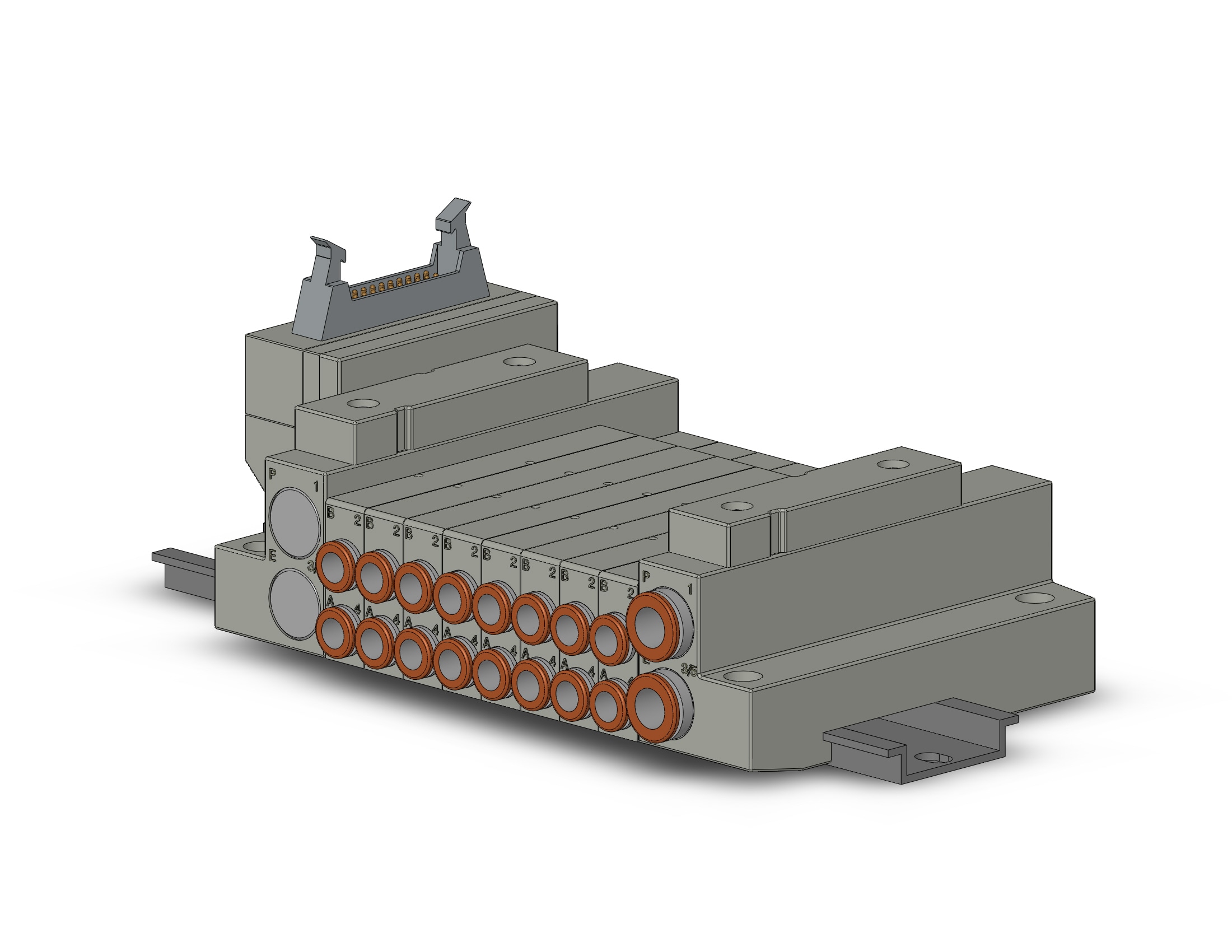 SMC SS5V1-16PGD1-08U-C6 mfld, plug-in, flat cable conn, SS5V1 MANIFOLD SV1000