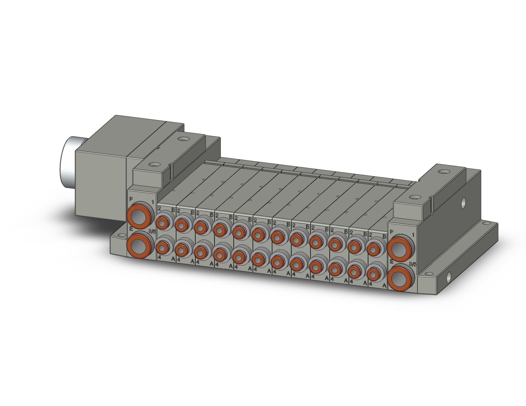 SMC SS5V1-W10CD-12B-N1 mfld, plug-in, circular conn., SS5V1 MANIFOLD SV1000