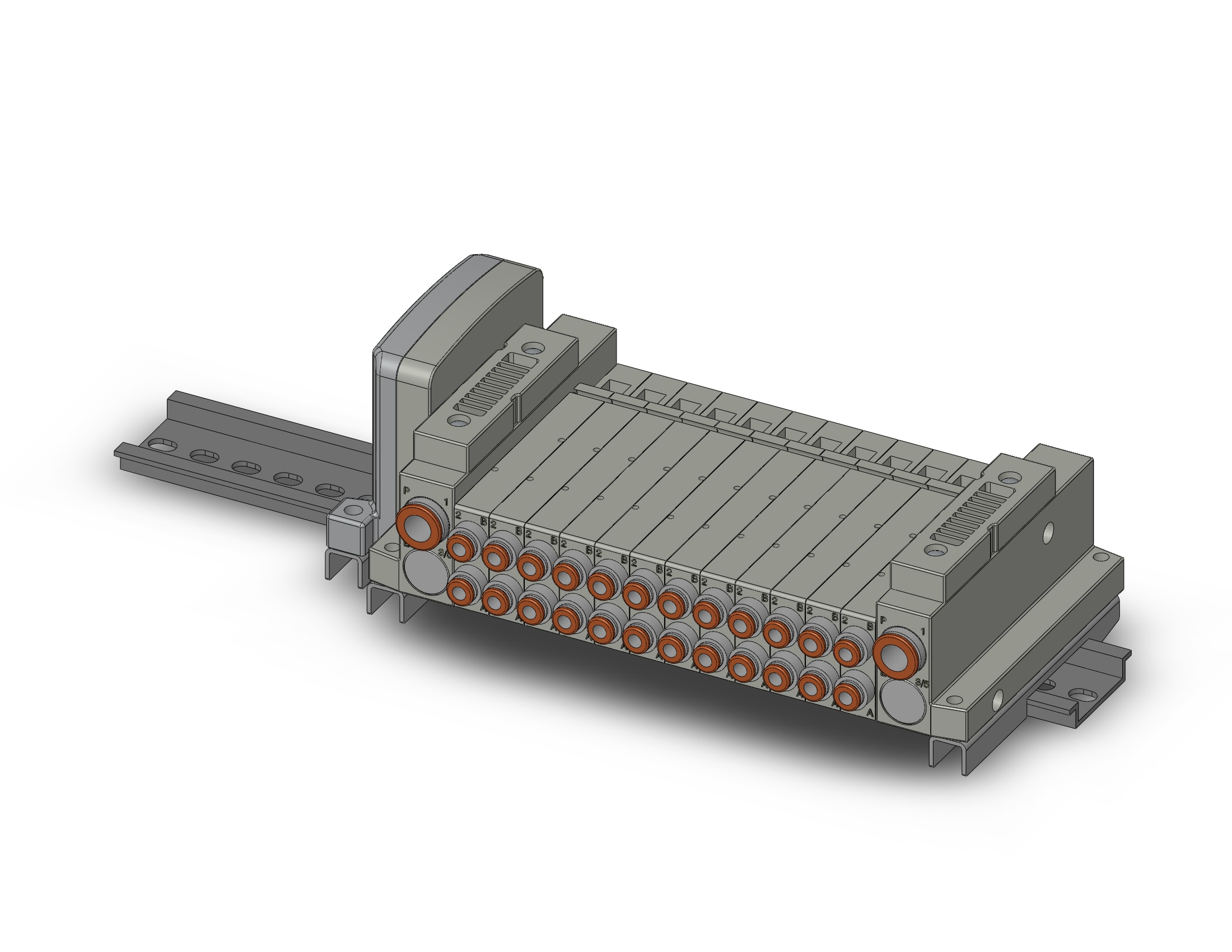 SMC SS5V1-W10S10D-12BS-N3-D mfld, plug-in without si unit, SS5V1 MANIFOLD SV1000