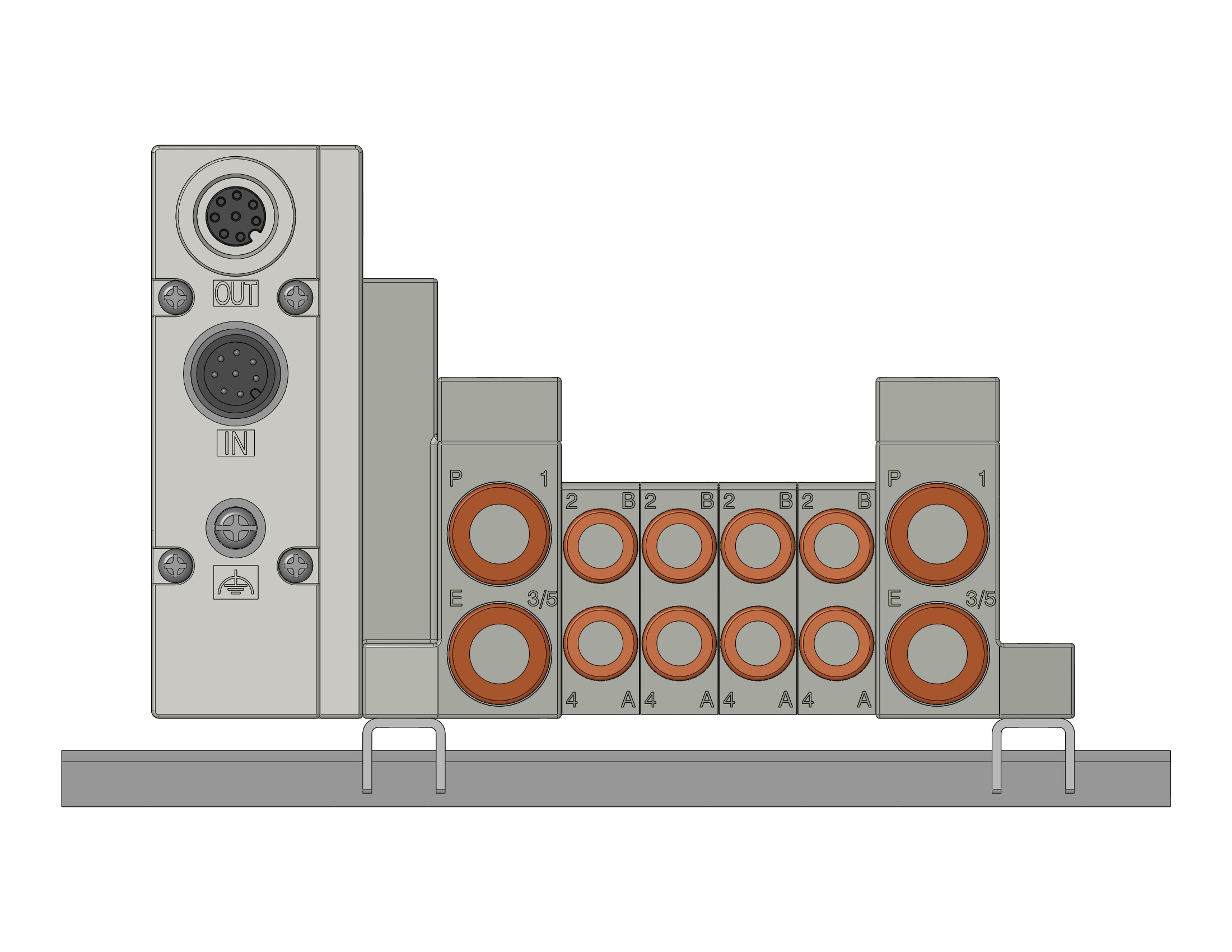 SMC SS5V1-W10S1A3ND-04B-C6-D mfld, plug-in, SS5V1 MANIFOLD SV1000