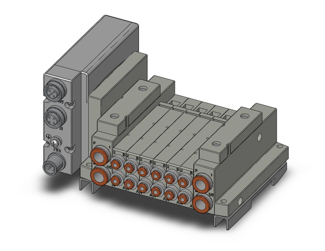 SMC SS5V1-W10S1EAD-06B-N1-D0 ss5v 06 station manifold, tie-rod base, 4/5 PORT SOLENOID VALVE