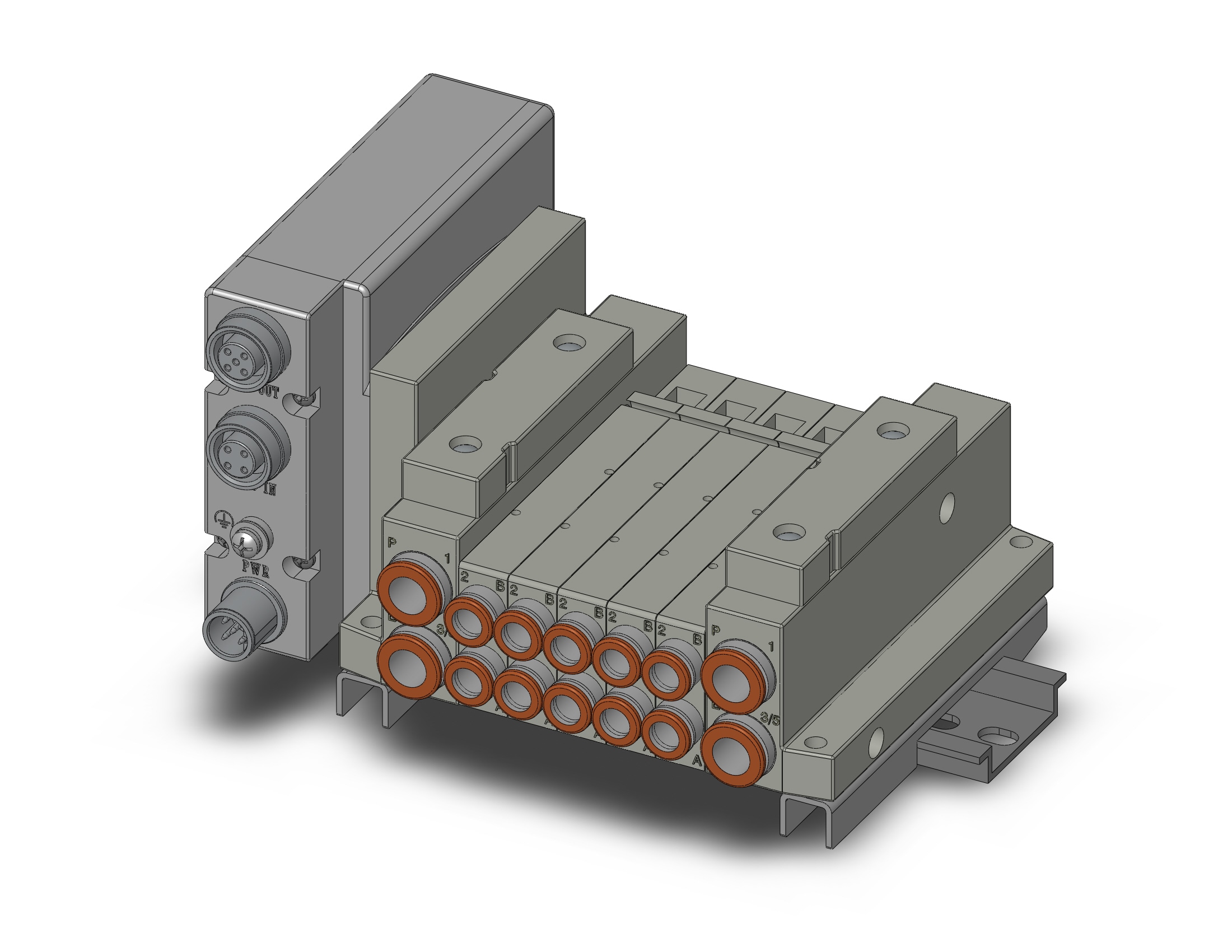 SMC SS5V1-W10S1EAND-05B-N7-D ss5v 05 station manifold, tie-rod base, 4/5 PORT SOLENOID VALVE