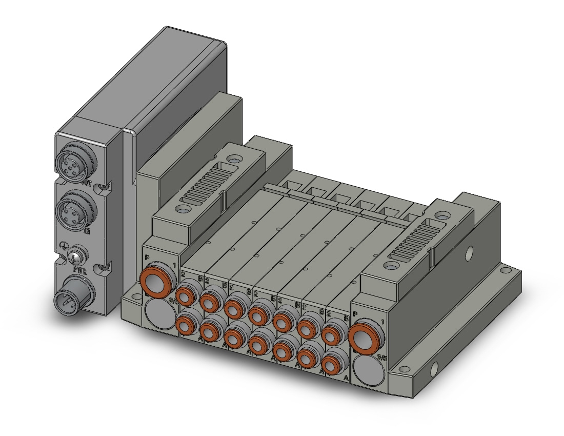 SMC SS5V1-W10S1EAND-07BS-N3 ss5v 07 station manifold, tie-rod base, 4/5 PORT SOLENOID VALVE