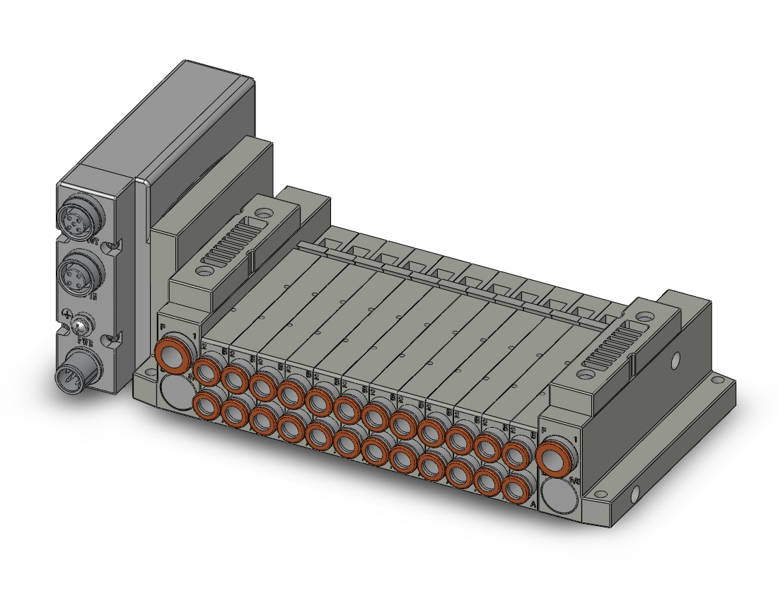 SMC SS5V1-W10S1EAND-12BS-N7 ss5v 12 station manifold, tie-rod base, 4/5 PORT SOLENOID VALVE