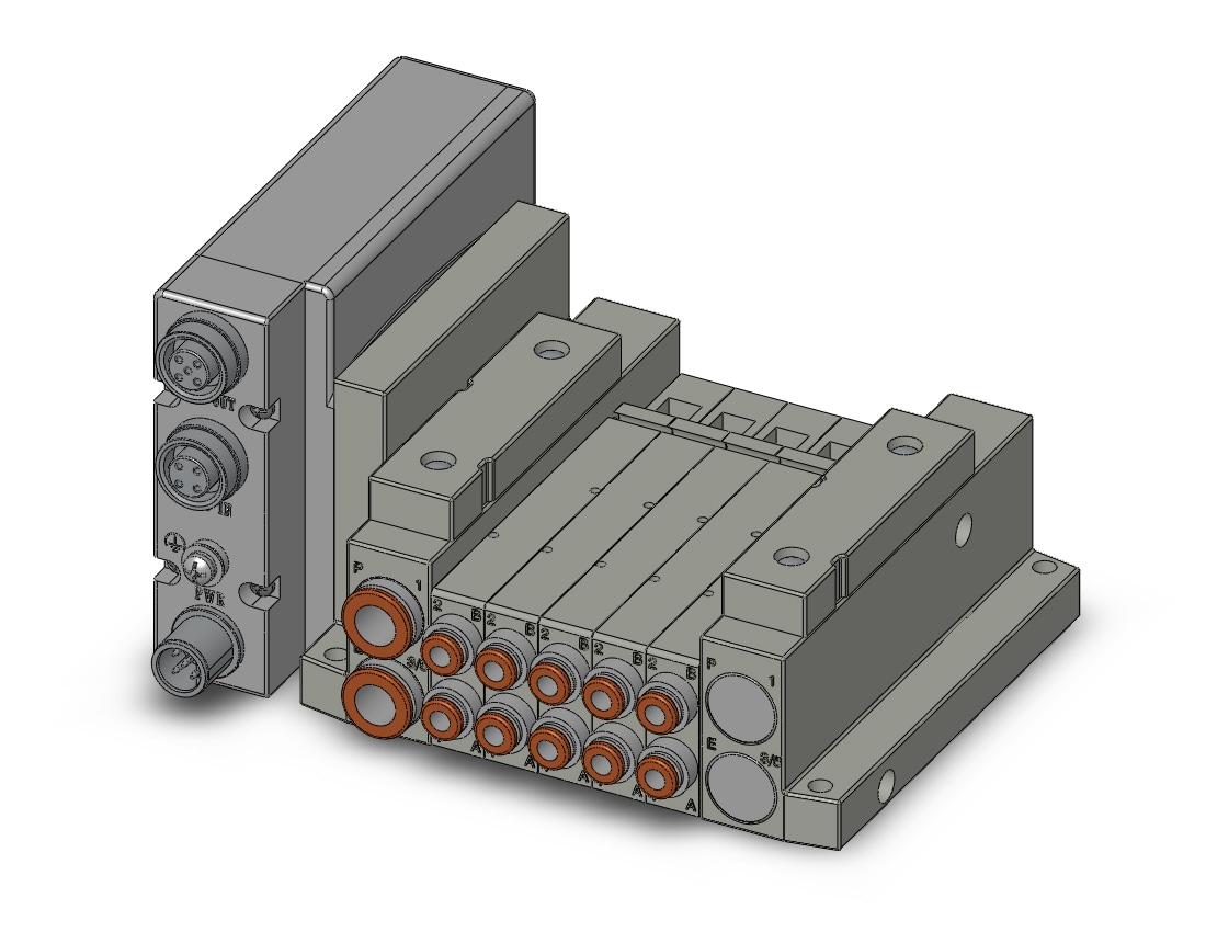 SMC SS5V1-W10S1FBND-05D-N3 ss5v 05 station manifold, tie-rod base, 4/5 PORT SOLENOID VALVE