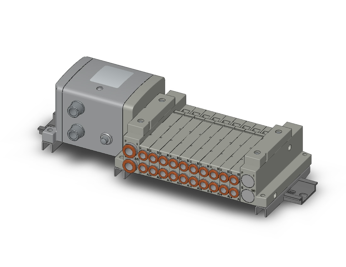 SMC SS5V1-W10S1QWD-10D-C6-D-X160US mfld, plug-in with i/o si unit, SS5V1 MANIFOLD SV1000