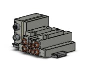 SMC SS5V1-W16SA2WD-02B-C6 mfld, plug-in w/si unit, SS5V1 MANIFOLD SV1000