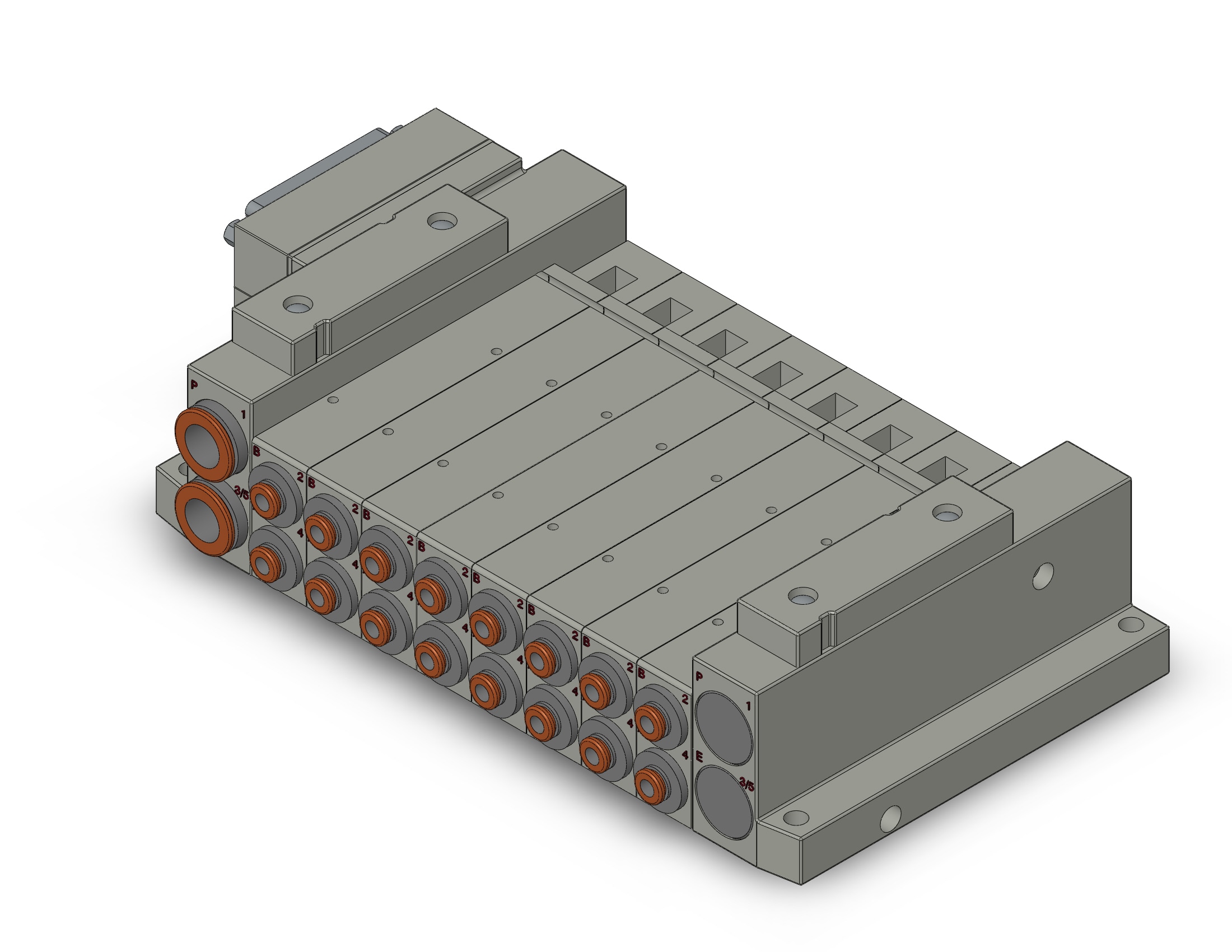 SMC SS5V2-10FD2-08D-N3 ss5v 08 station manifold, tie-rod base, 4/5 PORT SOLENOID VALVE