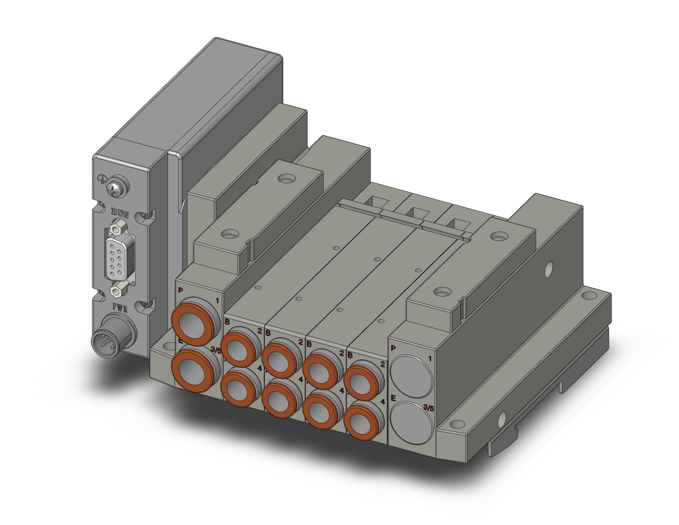 SMC SS5V2-10S1NDND-04D-C8-D20 ss5v 04 station manifold, tie-rod base, 4/5 PORT SOLENOID VALVE