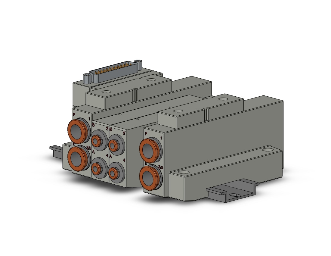 SMC SS5V2-16FD1-03B-N3 mfld, plug-in, d-sub connector, SS5V2 MANIFOLD SV2000