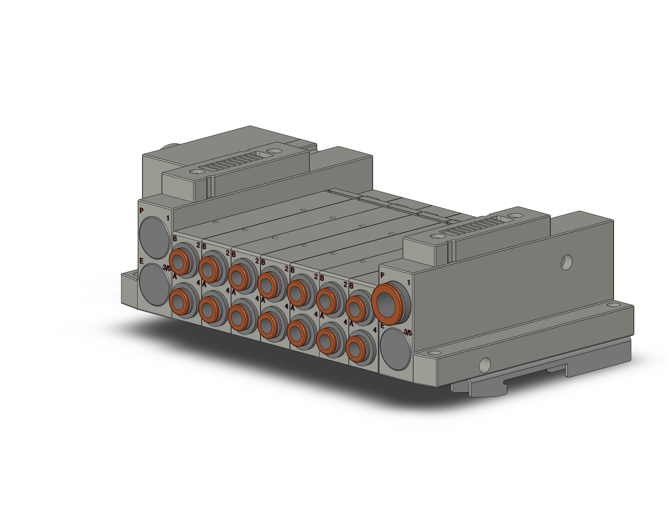 SMC SS5V2-W10CD-07US-N7-D0 ss5v 07 station manifold, tie-rod base, 4/5 PORT SOLENOID VALVE