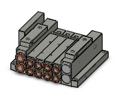 SMC SS5V2-W10S10D-04D-N9 ss5v 04 station manifold, tie-rod base, 4/5 PORT SOLENOID VALVE