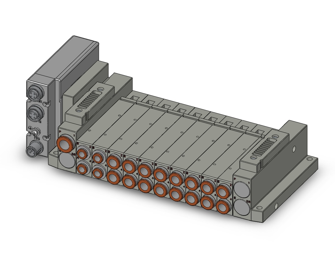 SMC SS5V2-W10S1DAD-10DS-C6 ss5v 10 station manifold, tie-rod base, 4/5 PORT SOLENOID VALVE