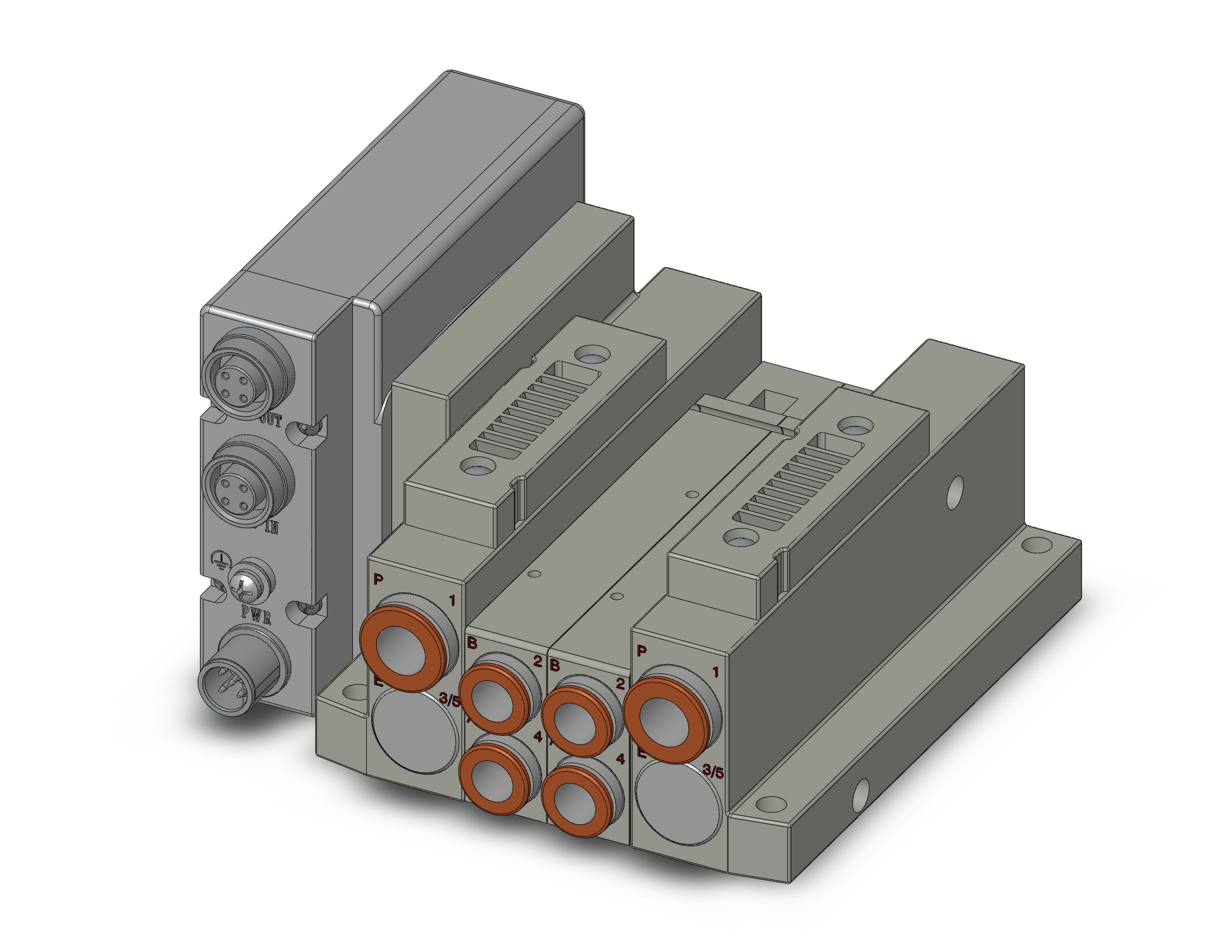 SMC SS5V2-W10S1EAD-02BS-N9 ss5v 02 station manifold, tie-rod base, 4/5 PORT SOLENOID VALVE