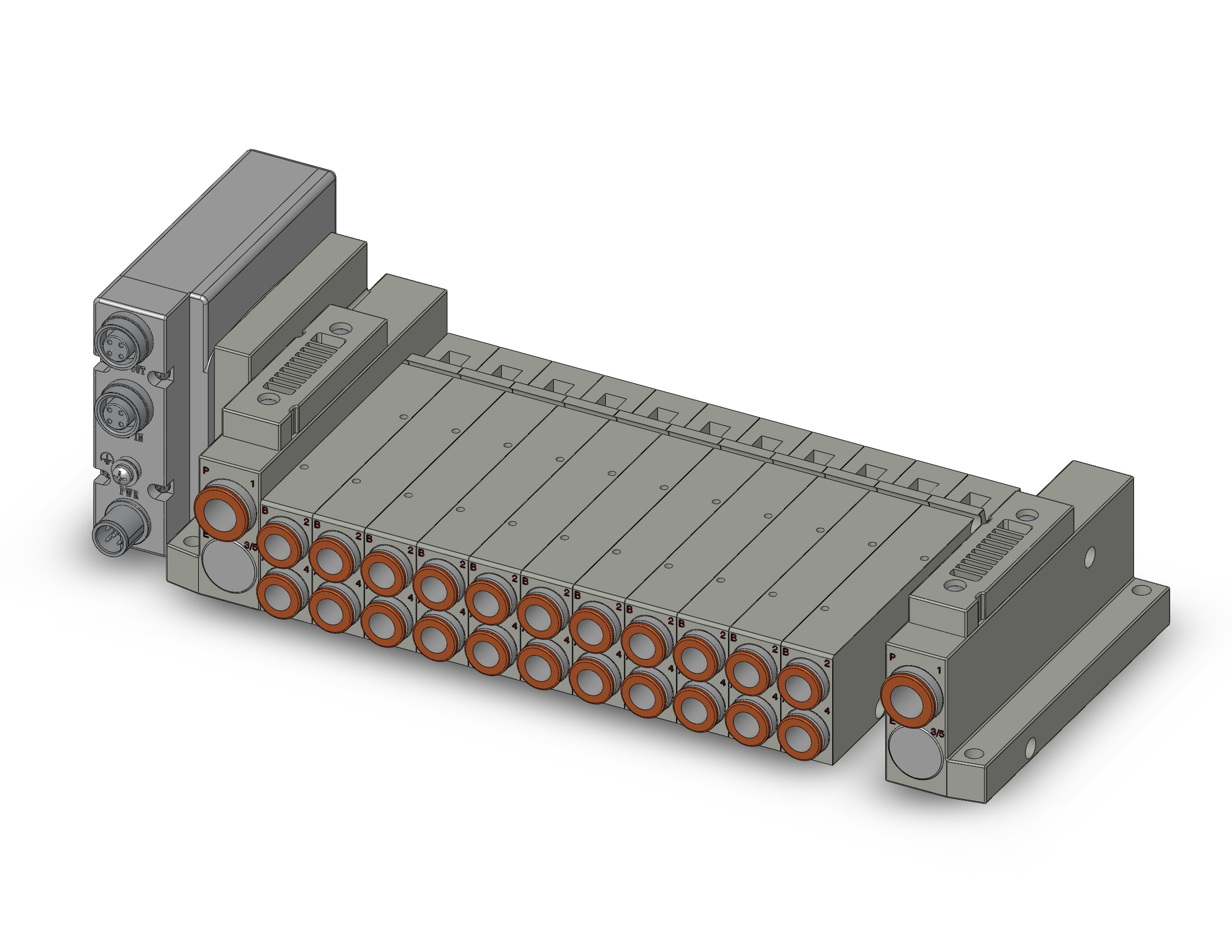 SMC SS5V2-W10S1EAD-12BS-C8 mfld, plug-in, SS5V2MANIFOLD SV2000