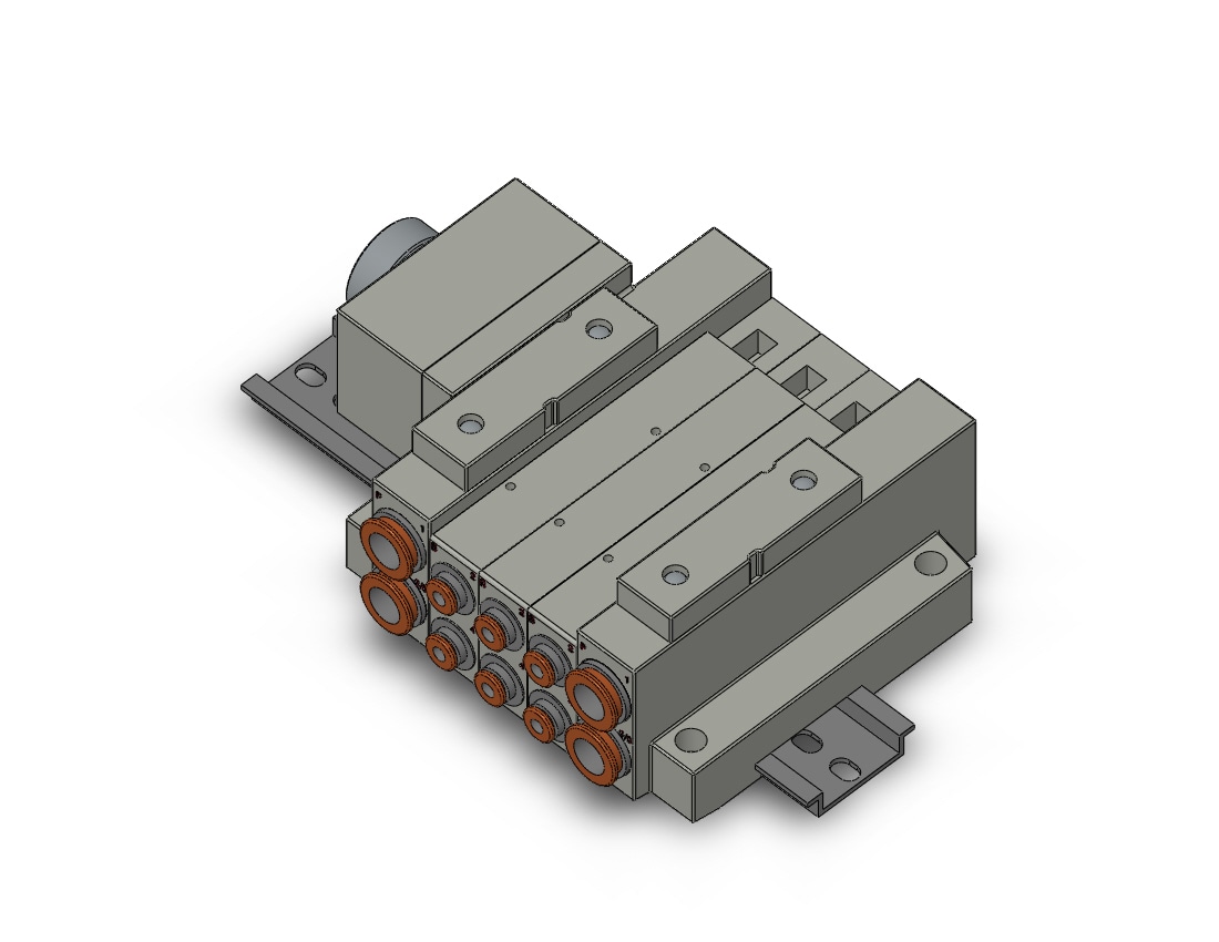 SMC SS5V2-W16CD-03B-C4 mfld, plug-in, circular conn., SS5V2 MANIFOLD SV2000