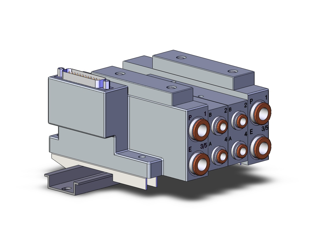 SMC SS5V3-10FD1-02B-N7-D mfld, plug-in, d-sub connector, SS5V3 MANIFOLD SV3000