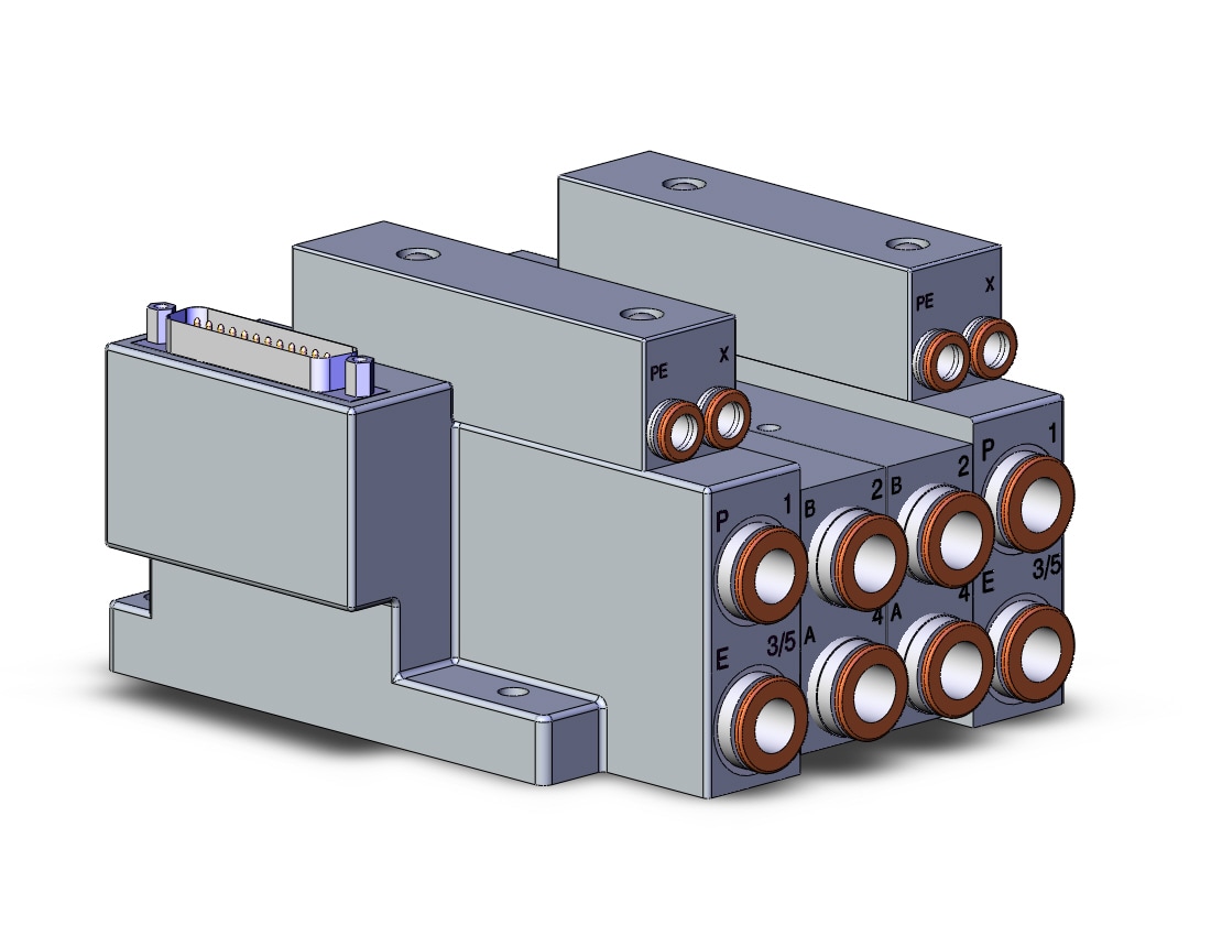 SMC SS5V3-10FD1-02BR-N11 mfld, plug-in, d-sub connector, SS5V3 MANIFOLD SV3000