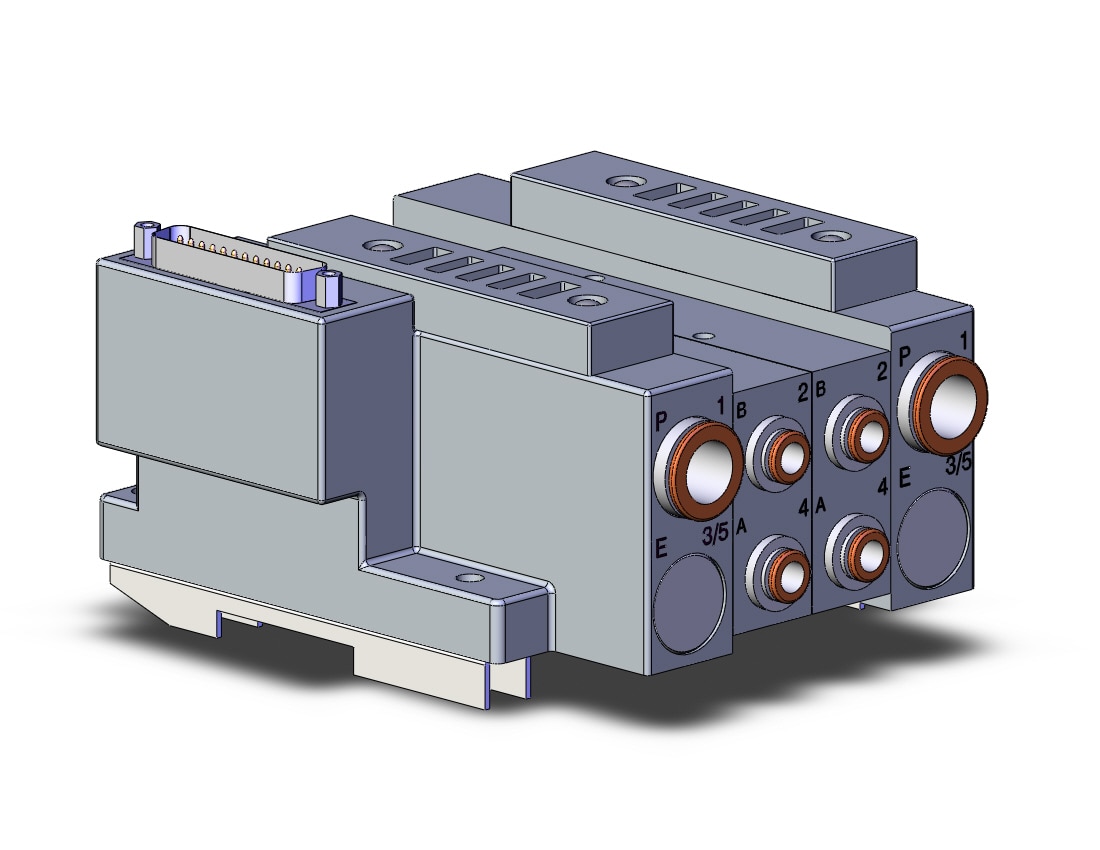 SMC SS5V3-10FD1-02BS-C6-D0 mfld, plug-in, d-sub connector, SS5V3 MANIFOLD SV3000