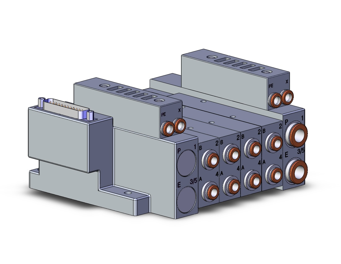 SMC SS5V3-10FD1-04URS-N7 mfld, plug-in, d-sub connector, SS5V3 MANIFOLD SV3000