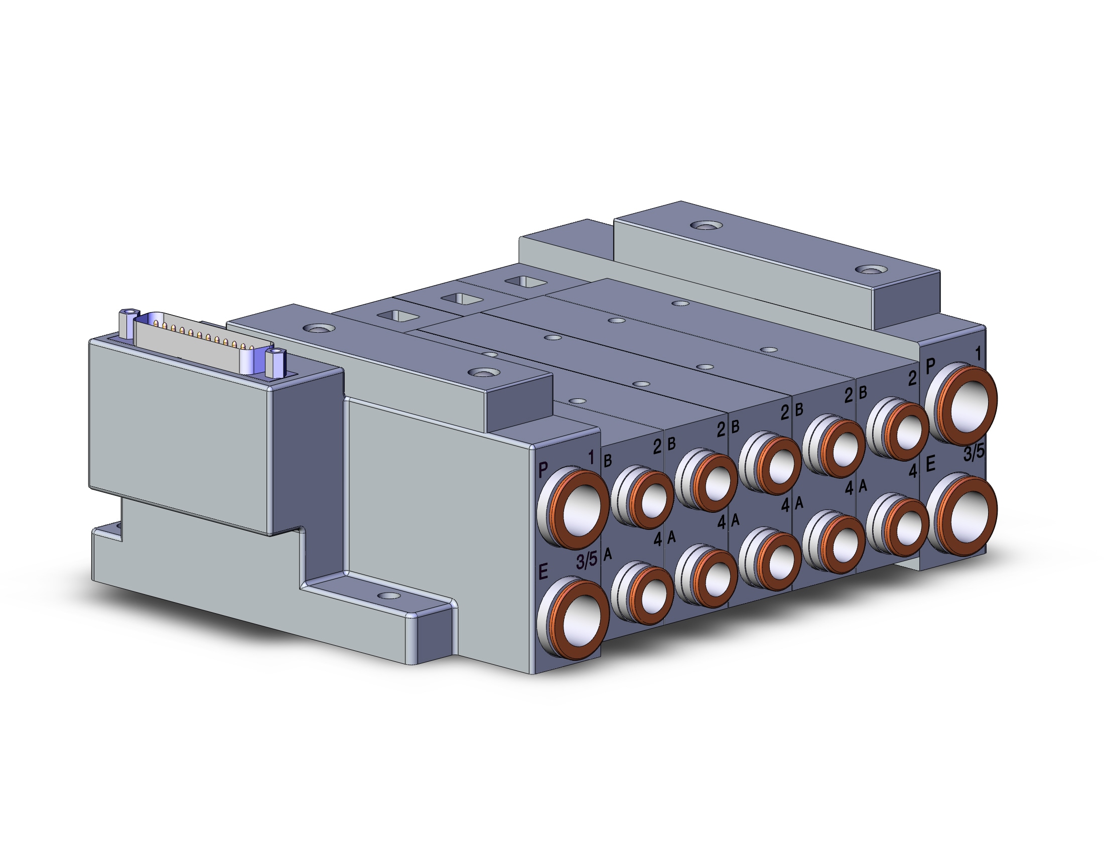 SMC SS5V3-10FD1-05B-C8 mfld, plug-in, d-sub connector, SS5V3 MANIFOLD SV3000